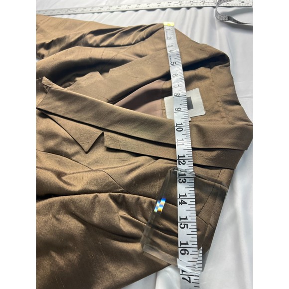 Vintage Fillity Brown 100% Silk Suit Jacket US 8 - Picture 10 of 10